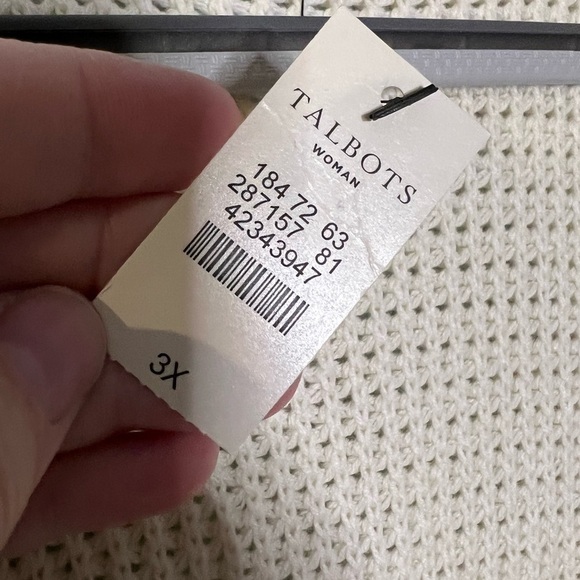 NWT Talbots Ivory chunky knit cashmere blend cardigan sweater - Picture 3 of 6